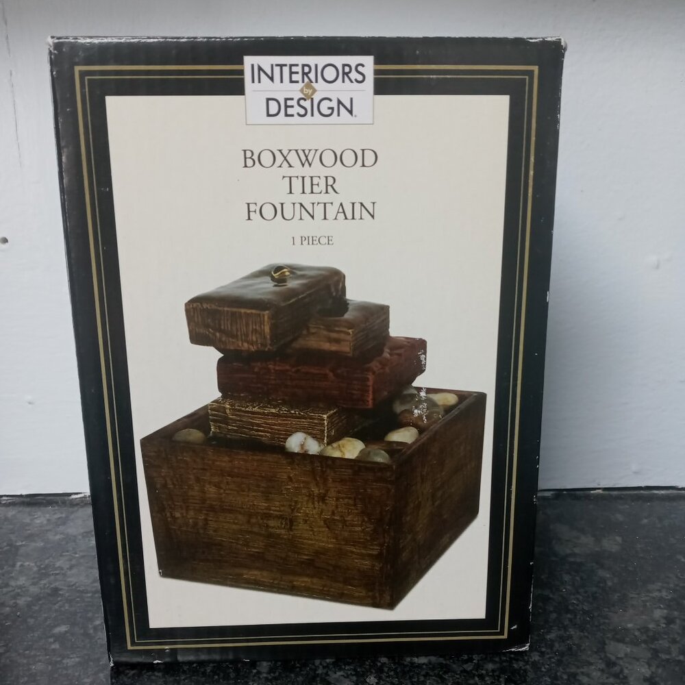 Interiors by Design New-in-Box Boxwood Tier Fountain